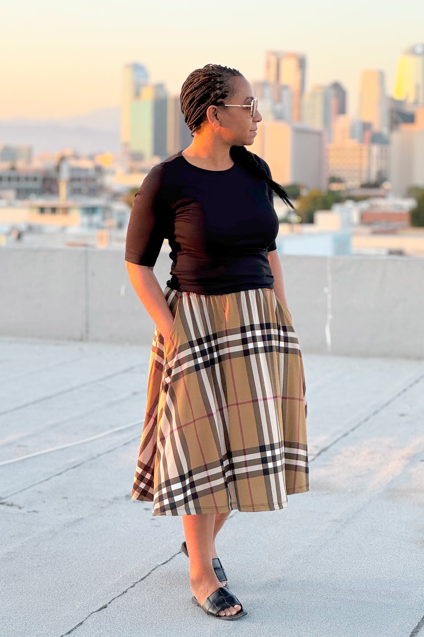 Plaid A-Line Skirt