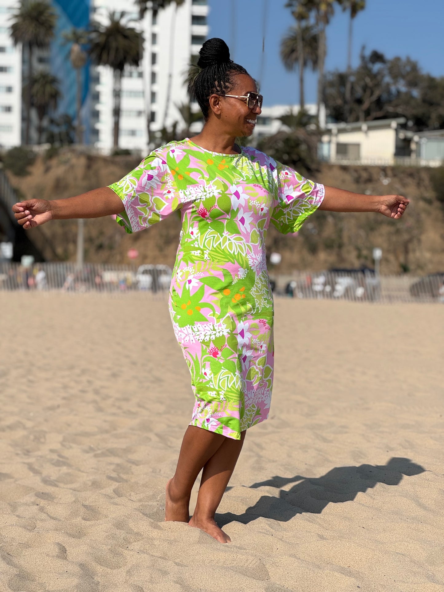 Green Floral Swim Dress