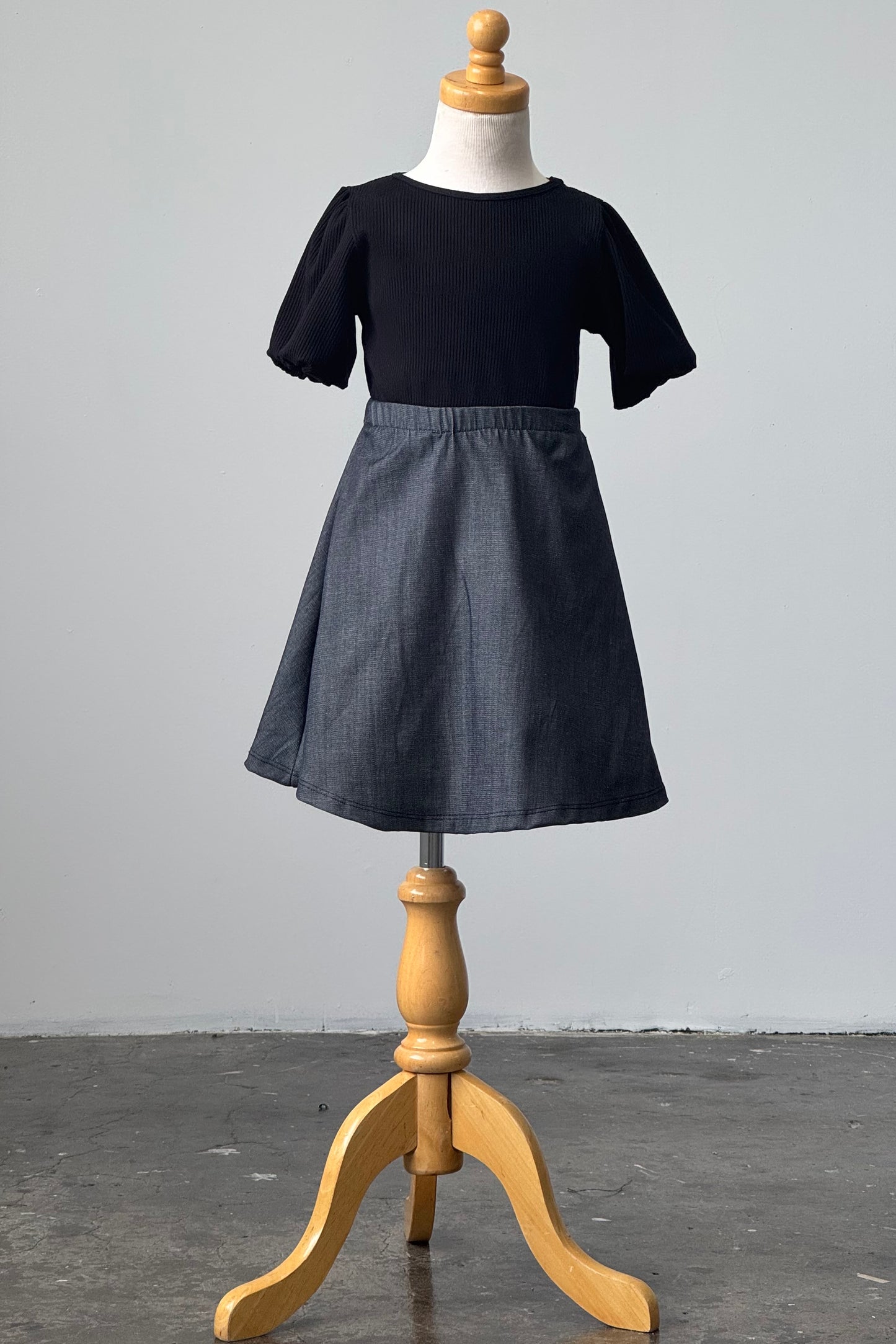 Briley A-Line Skirt in Denim