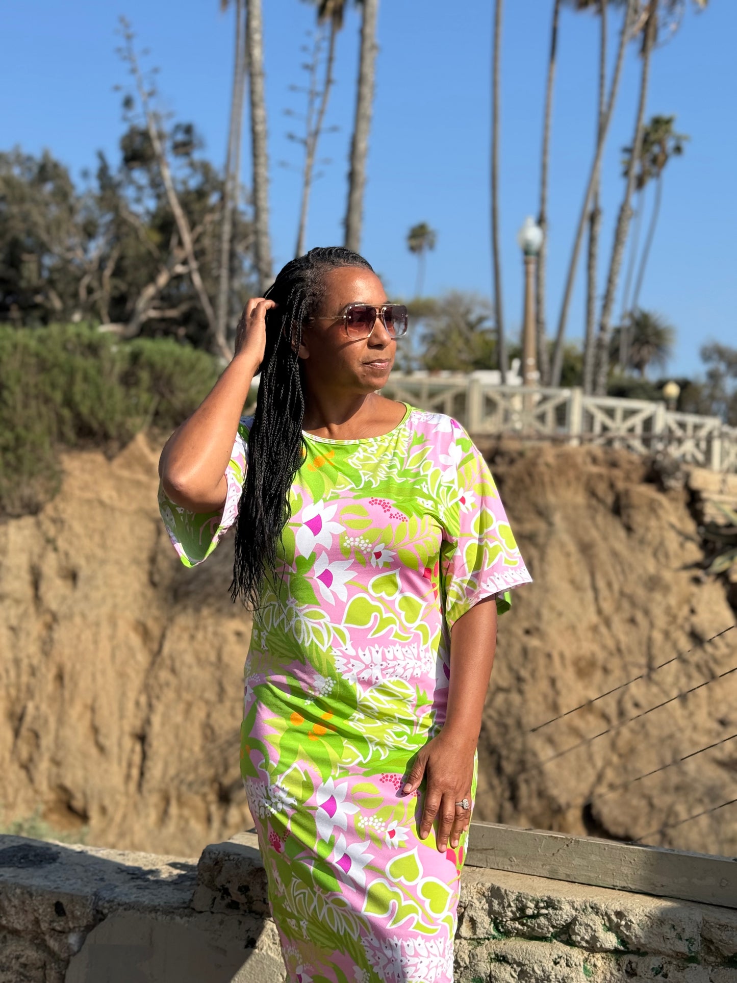 Green Floral Swim Dress
