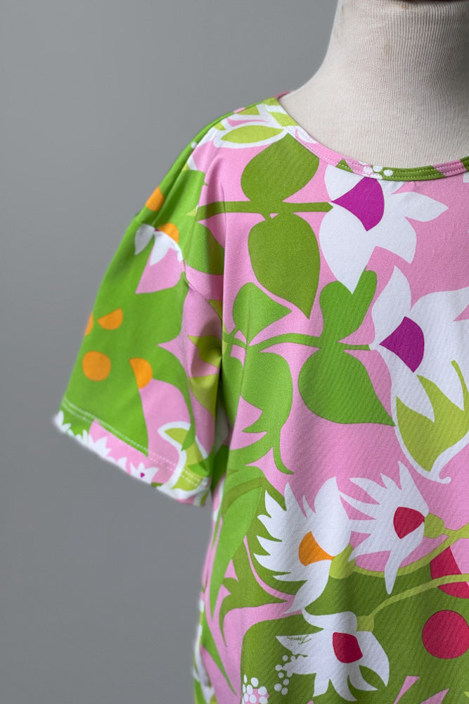 Girls Green Floral Swim Dress