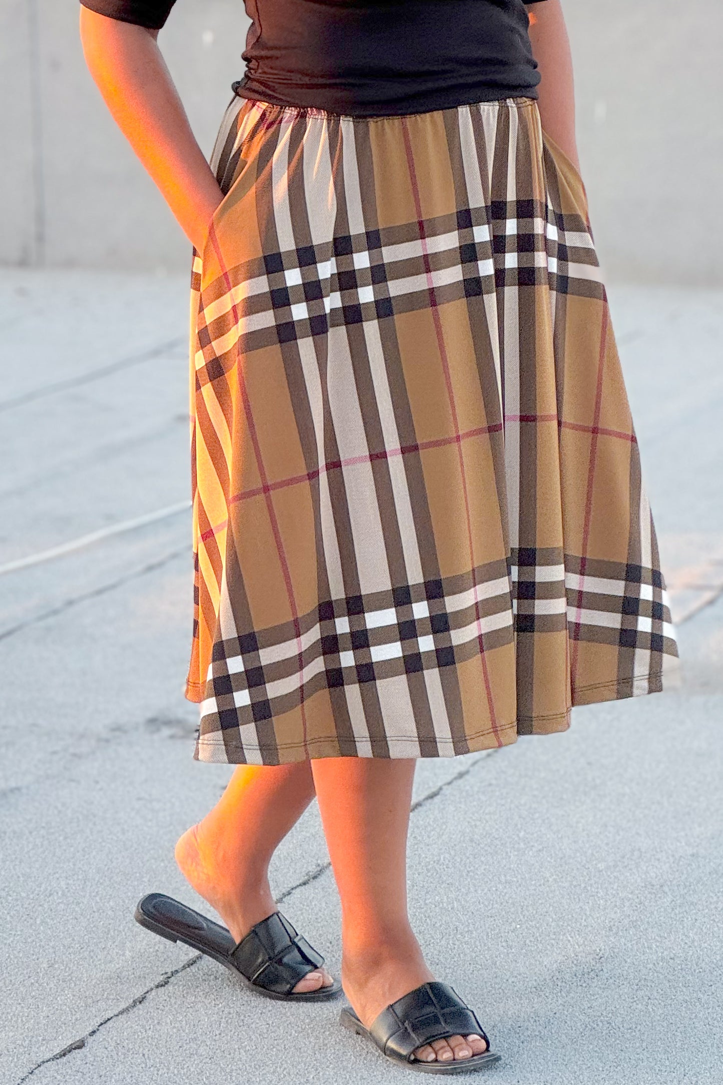 Plaid A-Line Skirt