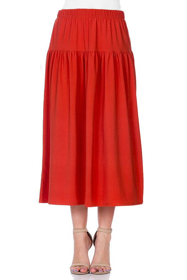 Contemporary Shirirng Midi Skirt