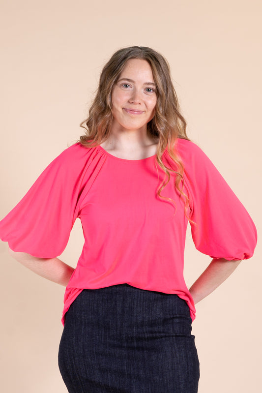 Camille Top in Hot Pink