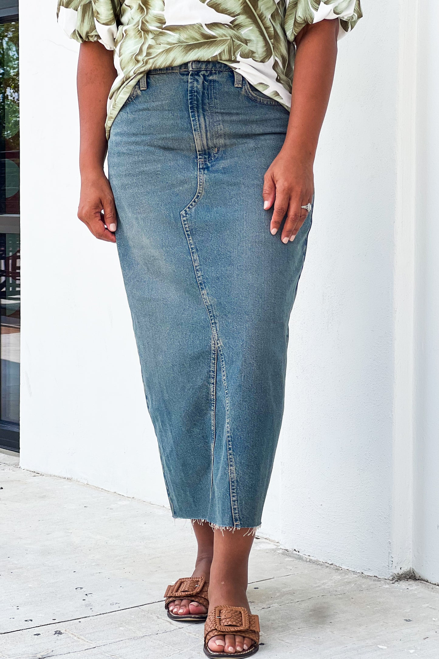 Zara Midi Denim Skirt