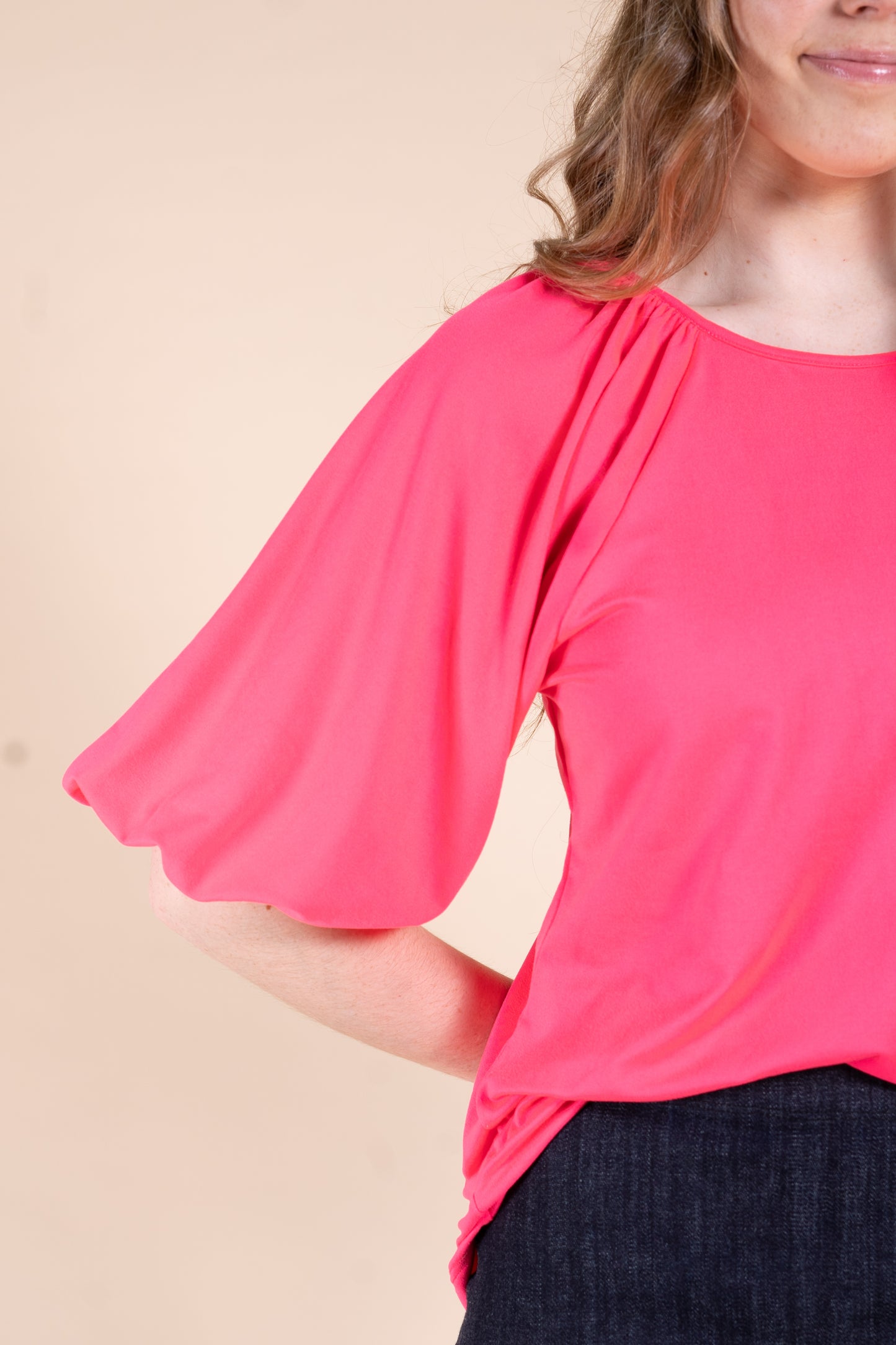 Camille Top in Hot Pink