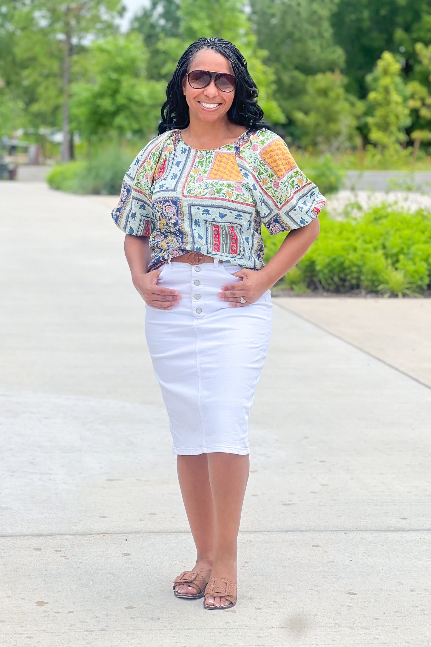 Bria Denim Skirt in White