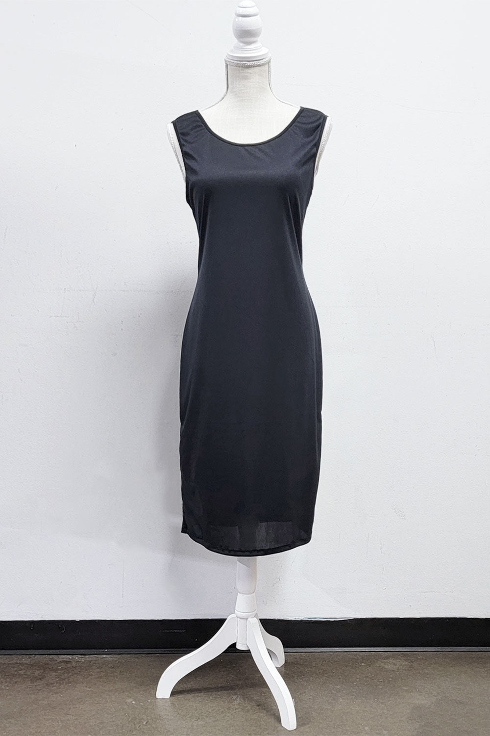 Black Slip Dress in Maxi Length