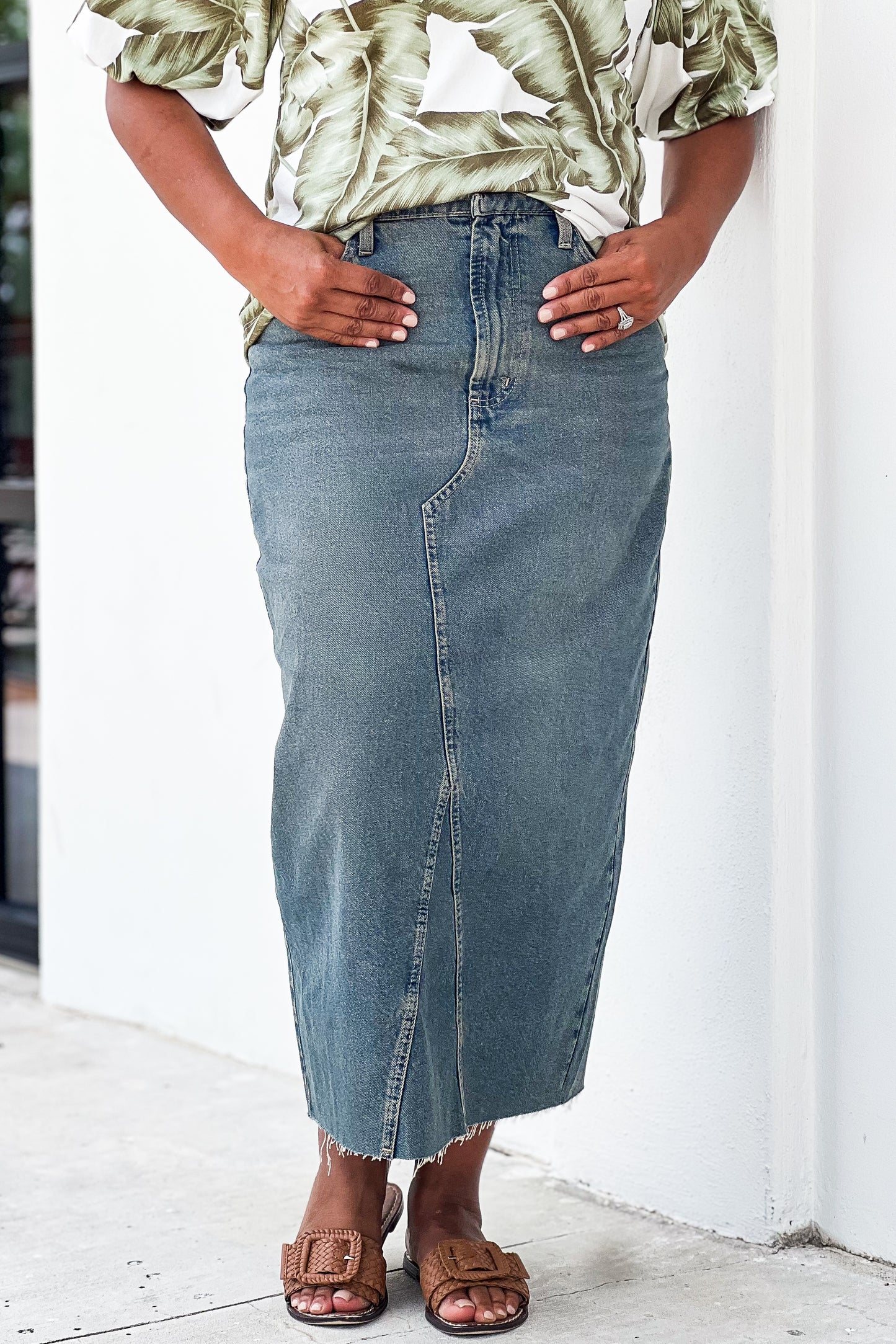 Zara Midi Denim Skirt