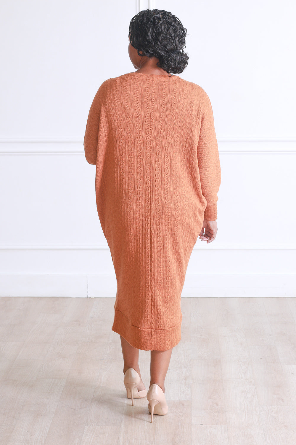 Adele Sweater Dress in Rust