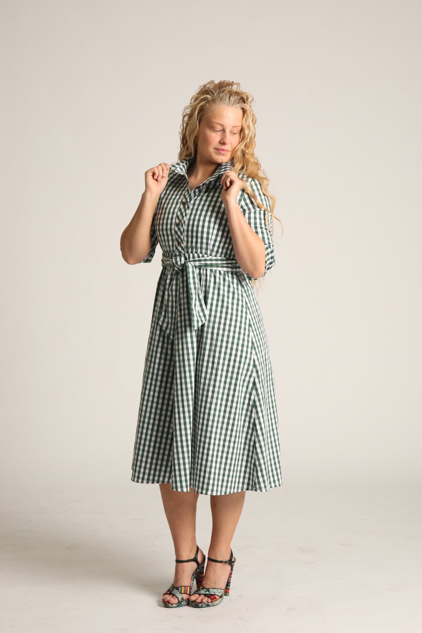 Kate Green Gingham Dress