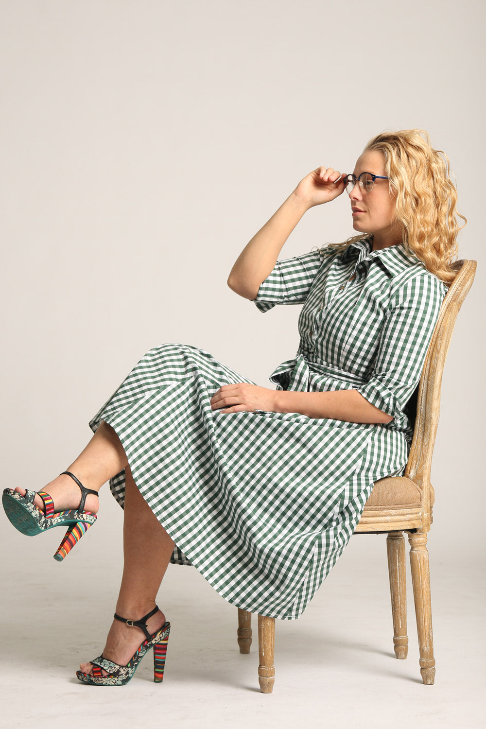 Kate Green Gingham Dress