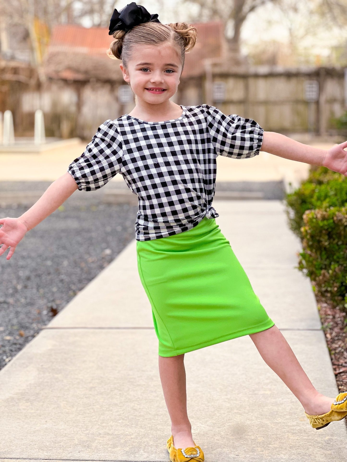 Chartreuse Girls Riley Skirt