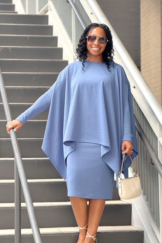 Arlene Poncho in Slate Blue