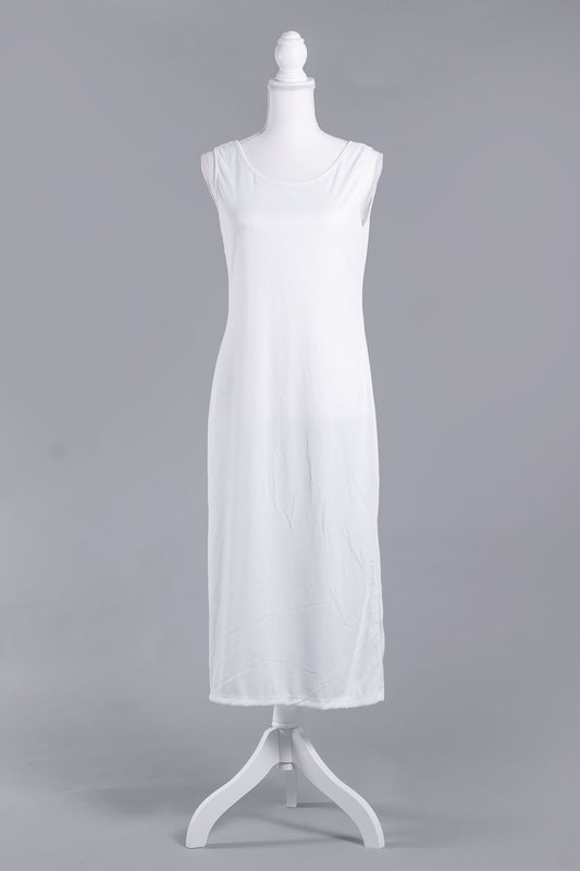 White Slip Dress in Maxi Length