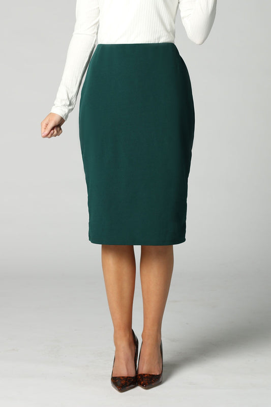 Riley Textured Skirt in Forest Green